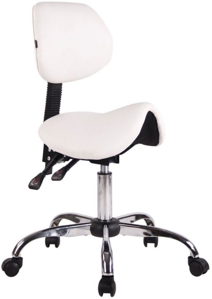 CLP Arbeitshocker Stuttgart Kunstleder drehbar und höhenverstellbar,weiß Bild 5