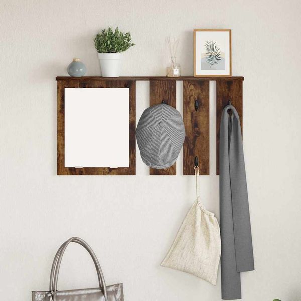 vidaXL Wandmontierter Kleiderständer Räuchereiche 85 x 10 x 45 cm 874487