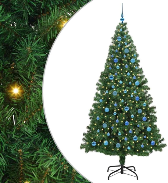 vidaXL Künstlicher Weihnachtsbaum mit 300 LEDs mit Ständer Grün 240 cm 3396938