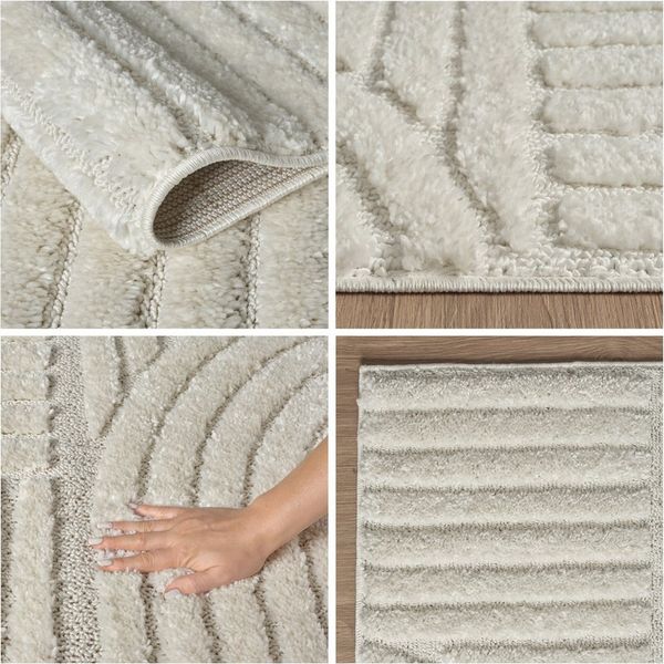 OTTO home Teppich Jonne, Boho-Design, Scandi, Designteppich, rechteckig, Höhe: 20 mm, Hoch-Tief, 3D Optik, skandinavischer Stil, Wohnzimmer, Schlafzimmer Bild 3