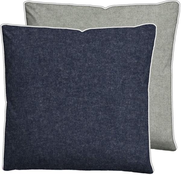 biberna Melange-Flanell Kissenbezug 0840500 MELANGE UNI, marine, 1x 40x40 cm