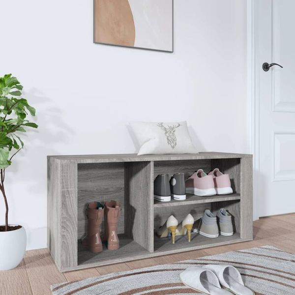vidaXL Schuhregal Grau Sonoma 100x35x45 cm Holzwerkstoff 816926