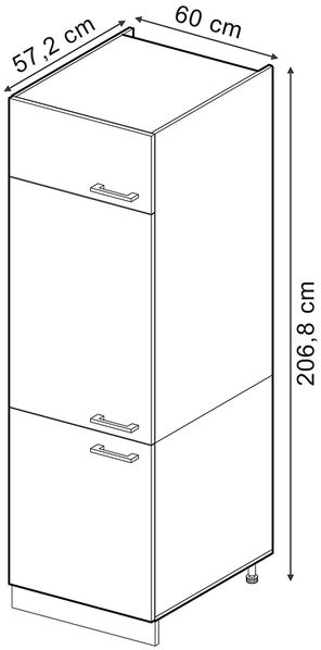 Kühlumbauschrank R-Line Rot Hochglanz 60 cm Vicco Bild 3