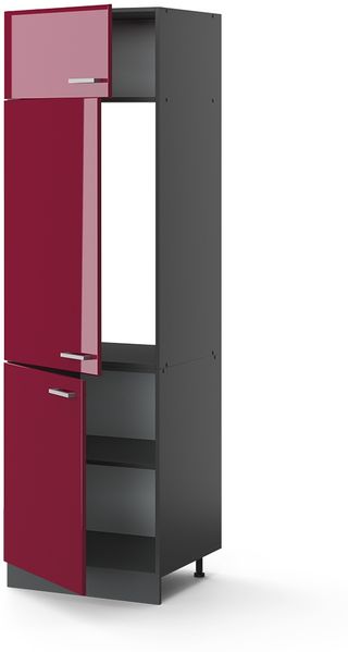 Kühlumbauschrank R-Line Rot Hochglanz 60 cm Vicco Bild 4