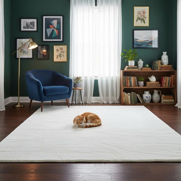 Vimoda Teppich Bobby, Anti Rutsch Waschbar, kuschelig, Rechteckig, Höhe: 10 mm, Fellteppich Uni, Wohnzimmer, Schlafzimmer, Küche