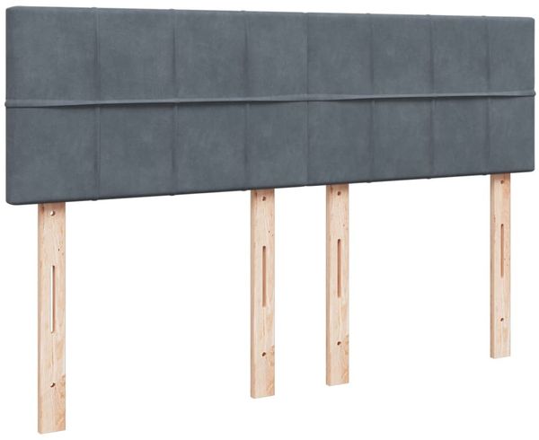 vidaXL Boxspringbett mit Matratze Dunkelgrau 140x200 cm Samt 3286331 Bild 8