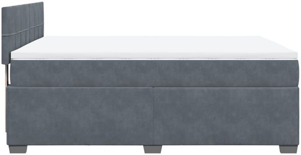 vidaXL Boxspringbett mit Matratze Dunkelgrau 140x200 cm Samt 3286331 Bild 9