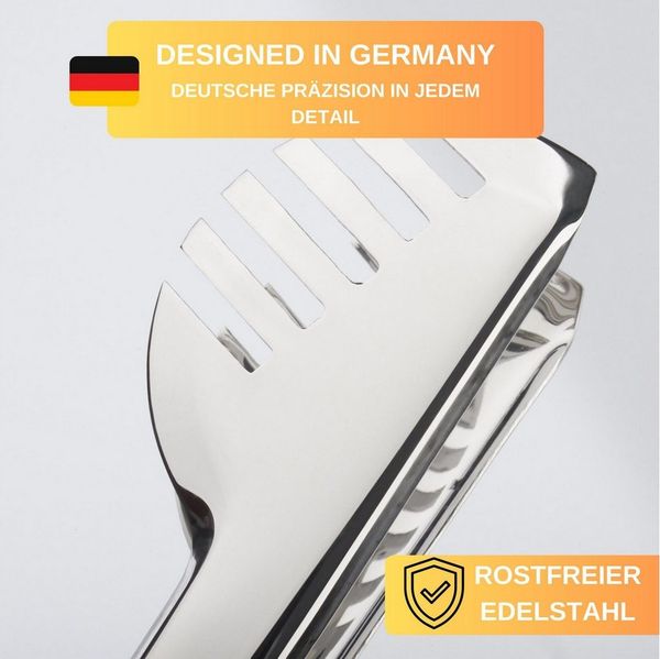 Thiru Spaghettizange und Salatzange aus rostfreiem Edelstahl, aus einem Stück gefertigt, ideal für Salat- und Spaghetti