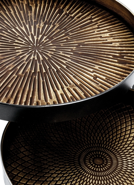 Beistelltisch-Set Celine / Celle, Braun, Schwarz Bild 3