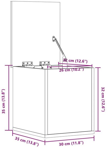 vidaXL Truhe Betongrau 30x35x35 cm Holzwerkstoff 840670 Bild 11