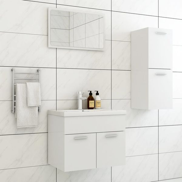 vidaXL Badmöbel-Set Weiß Holzwerkstoff 3071000