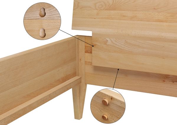 Metallfreies Doppelbett aus Buchenholz konische Füße 180x200 mit wählbarem Zubehör V-60.94-18ohne Zubehör Bild 9
