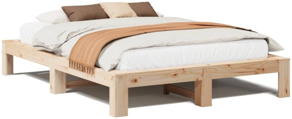 vidaXL Massivholzbett ohne Matratze 160x200 cm Kiefernholz 3308732