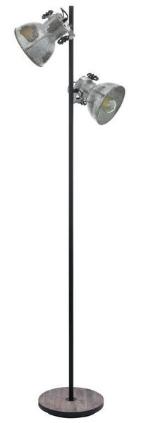 Eglo 49722 Stehleuchte BARNSTAPLE braun-patina, schwarz Zink E27 2X40W H:158cm mit Fußtrittschalter