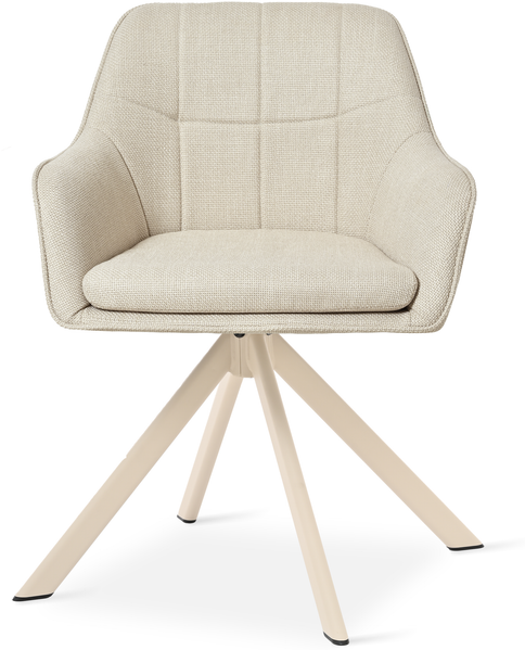 GOEURVANT 1437 Esszimmerstühle 4er-Set, 360° Drehbar, Webstoff - Beige Bild 4