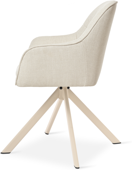 GOEURVANT 1437 Esszimmerstühle 4er-Set, 360° Drehbar, Webstoff - Beige Bild 5