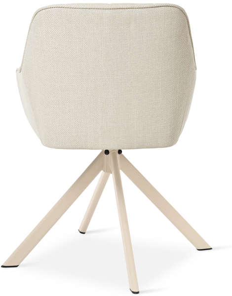 GOEURVANT 1437 Esszimmerstühle 4er-Set, 360° Drehbar, Webstoff - Beige Bild 6