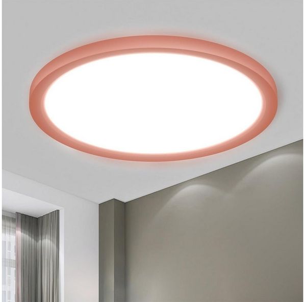 LQWELL® Deckenleuchte LED Deckenlampe, IP44 Wasserfest Badlampe Rund Flach 18W 3000K 1600LM Modern Schlicht Lampe Dünn für Wohnzimmer Badezimmer Schlafzimmer Küche Balkon Keller Büro, 220 * 24mm