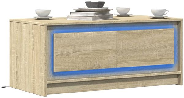 vidaXL LED-Couchtisch Sonoma-Eiche Holzwerkstoff 851986
