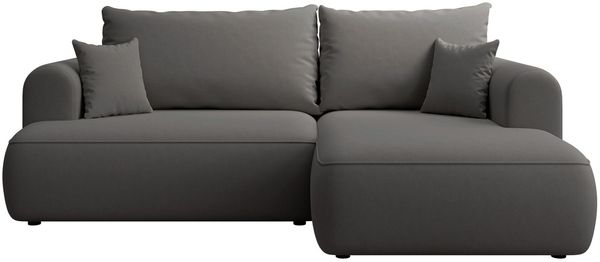Selsey ''Ovo Mini' Eckschlafsofa rechtsseitig mit Stauraum, Easy-Clean-Samtbezug, dunkelgrau, 93 x 238 x 156 cm Bild 6