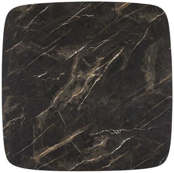Moderner Design Couchtisch MARMOL 75cm schwarz Marmor-Optik Metallgestell Bild 3