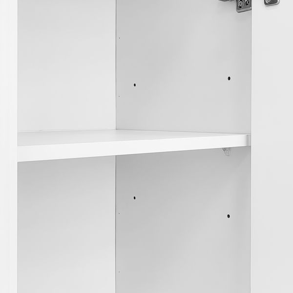 Sideboard, Holzwerkstoff mit verstellbaren Einlegeböden, 140x38x80 cm, Weiß Bild 10