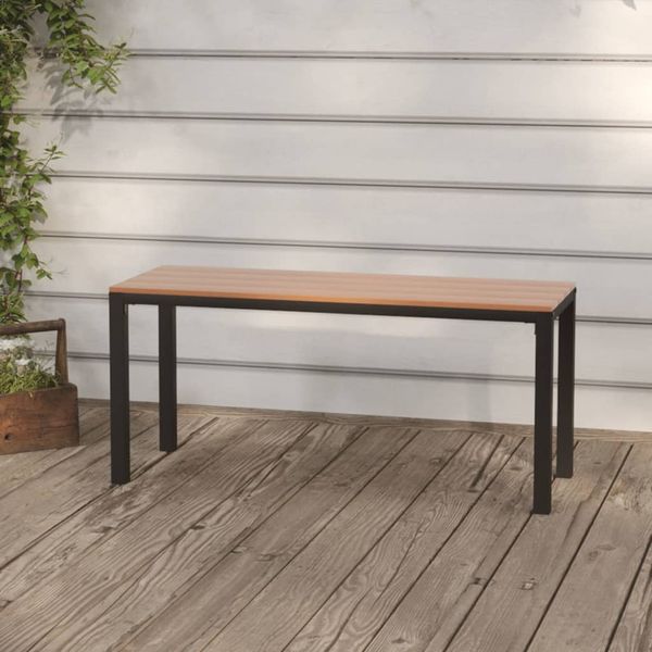 vidaXL Gartenbank 110 cm Stahl und WPC Braun und Schwarz 317142