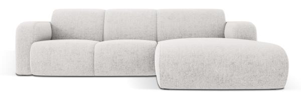 Micadoni Ecksofa Molino 4-Sitzer Rechts Chenille Hellgrau
