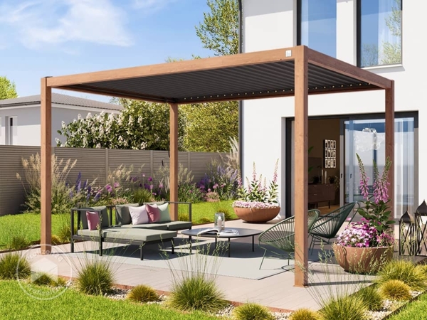 PRIMEYARD Pergola, Aluminium / Stahl braun, 3x4 m