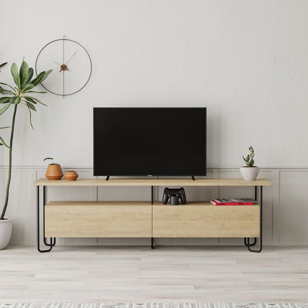 Decortie TV-Schrank Cornea Modernes TV-Möbel mit Schrank, 150 x 42 x 45 cm