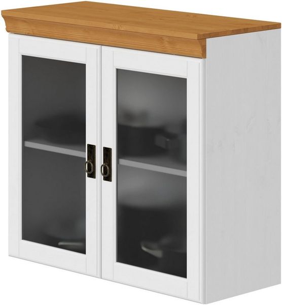 OTTO home Hängeschrank Rügen Breite 80 cm, FSC® zertifiziertes Massivholz, Türen mit Glaseinsatz