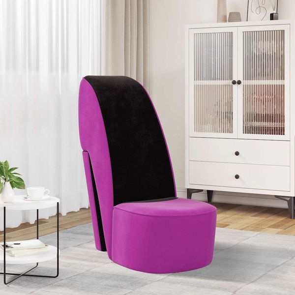 vidaXL Stuhl in Stöckelschuh-Form Lila Samt 248645