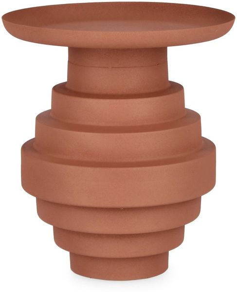 Beistelltisch Abames aus Metall, modern, rund, pulverbeschichtet in Rot, Ø 35 cm