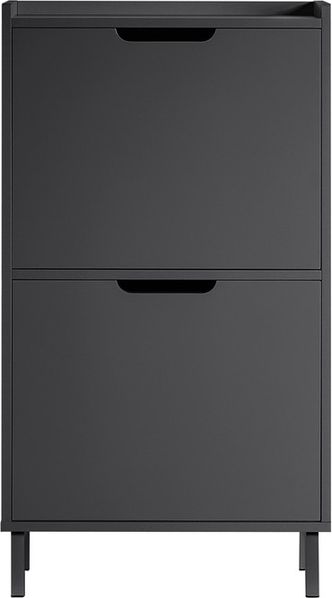 SoBuy FSR151-SCH Schuhschrank, MDF, Lackiert, Dunkelgrau, 50 x 90 x 46 cm