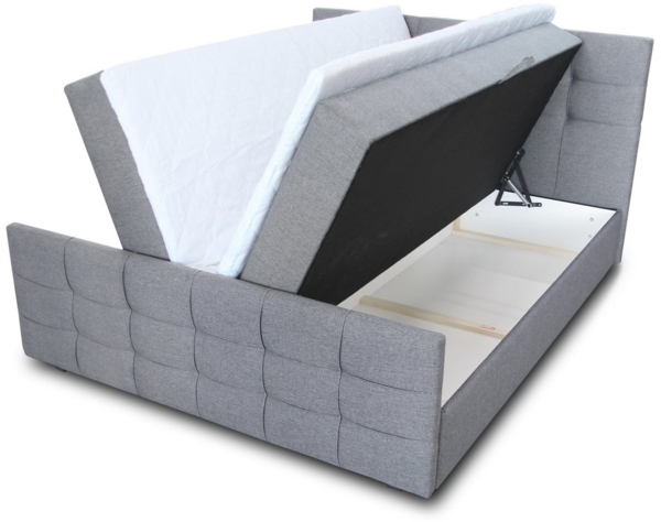 Boxspringbett Best Lux mit Fußteil, 2 Bettkästen, Bonell-Matratze und Topper, Polsterbett (Beige (Inari 22), 140 x 200 cm) Bild 2