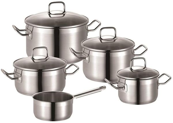 Zwilling Kochtopfset, 5-tlg rund 18/10 Edelstahl Pro 65120-005-0