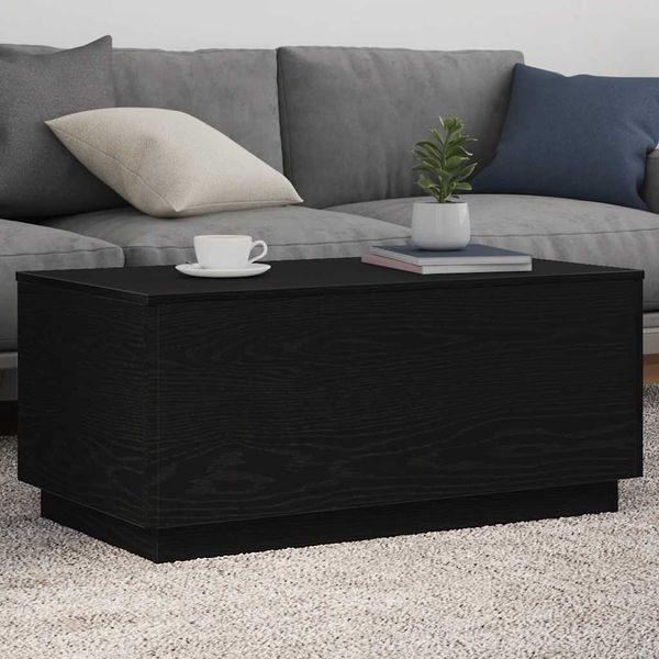 vidaXL Couchtisch mit LED-Leuchten Schwarz Eichen-Optik 90x50x40 cm 862260
