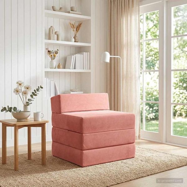 vidaXL Klappsofa Bett Rosa 200 x 70 x 15 cm Samt 900010