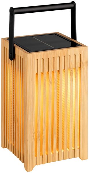 Ambia Garden 'SOLARLEUCHTE' Solarleuchte, Holz braun, 10 x 18 x 10 cm, Outdoor