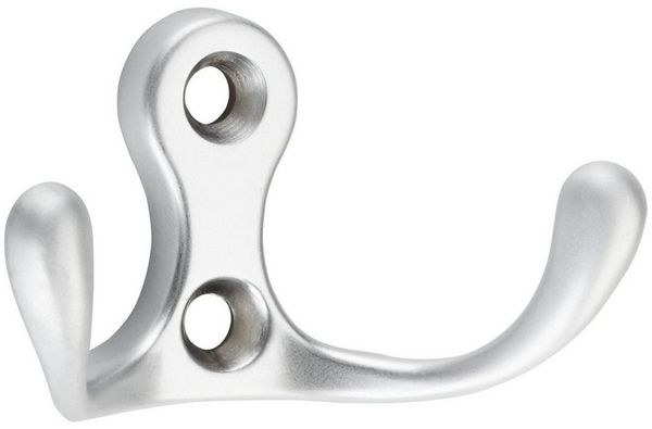 SO-TECH® Garderobenhaken 2-fach Kleiderhaken MAREEN 29 x 51 x 23,5 mm, BA 17 mm (1 St), Metall massiv, Chrom matt