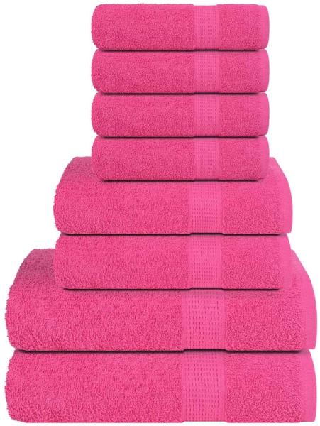 vidaXL 8-tlg. Handtuch-Set Rosa 360 g/m² 100% Baumwolle 137077