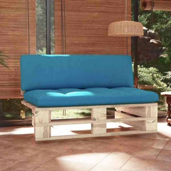 Outdoor-Mittelsofa Paletten Imprägniertes Kiefernholz (Farbe: Blau)