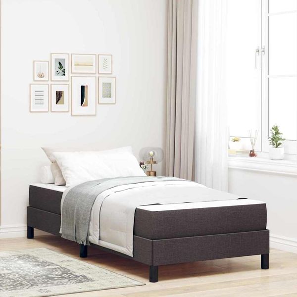 vidaXL Boxspringbett mit Matratze Dunkelbraun 100 x 200 cm Stoff 3398468