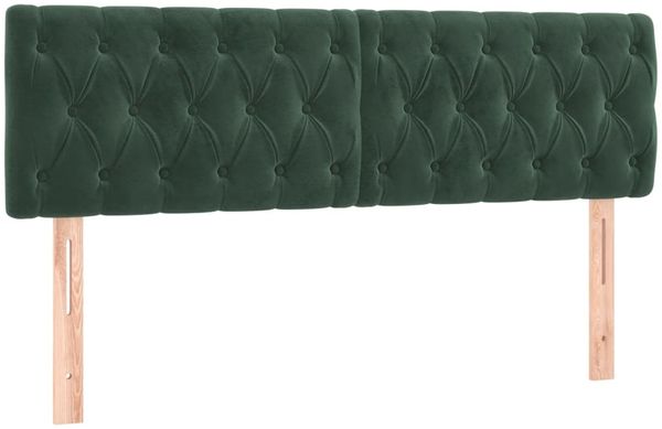 vidaXL Boxspringbett mit Matratze Dunkelgrün 160x200 cm Samt 3141494 Bild 6