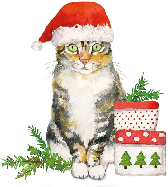 Paperproducts Design Servietten 33x33 cm Christmas Kitty Napkin