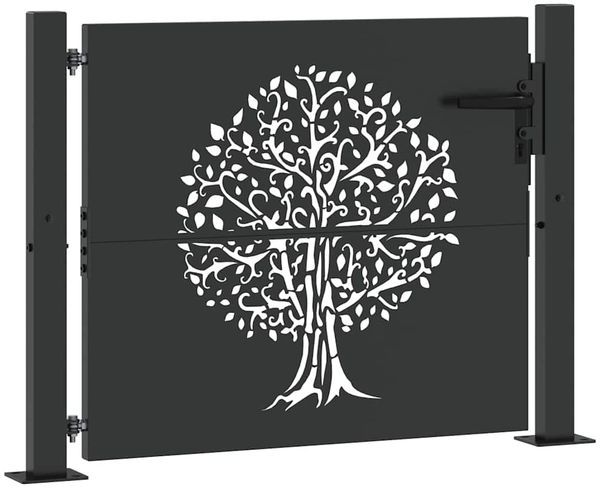 vidaXL Gartentor Schwarz 110 x 105 cm Pulverbeschichteter Stahl 42015884 Bild 4