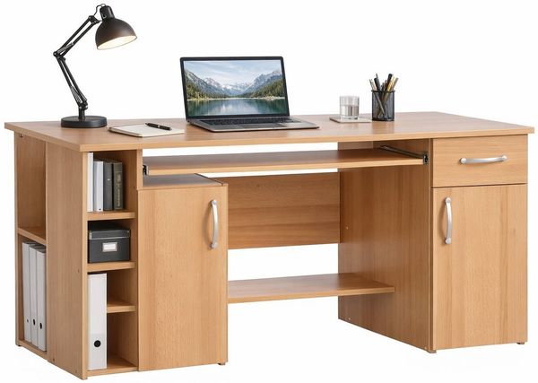 PC-Tisch Schreibtisch Bürotisch Computertisch Buche - (424)