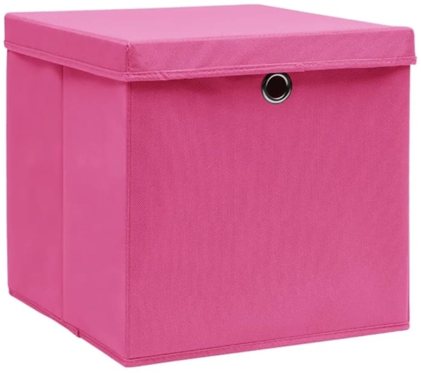 vidaXL Aufbewahrungsboxen mit Deckeln 10 Stk. 28x28x28 cm Rosa 325206