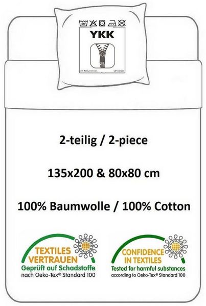 Carbotex Bettwäsche Hunde Bettwäsche-Set mit Mops-motiv, 135x200 & 80x80, Baumwolle, 100% Baumwolle Bild 3