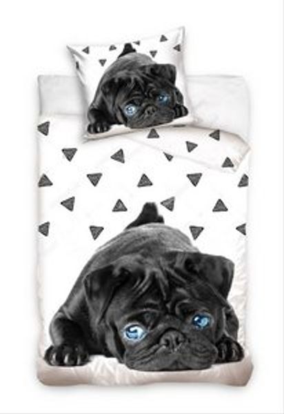 Carbotex Bettwäsche Hunde Bettwäsche-Set mit Mops-motiv, 135x200 & 80x80, Baumwolle, 100% Baumwolle Bild 6